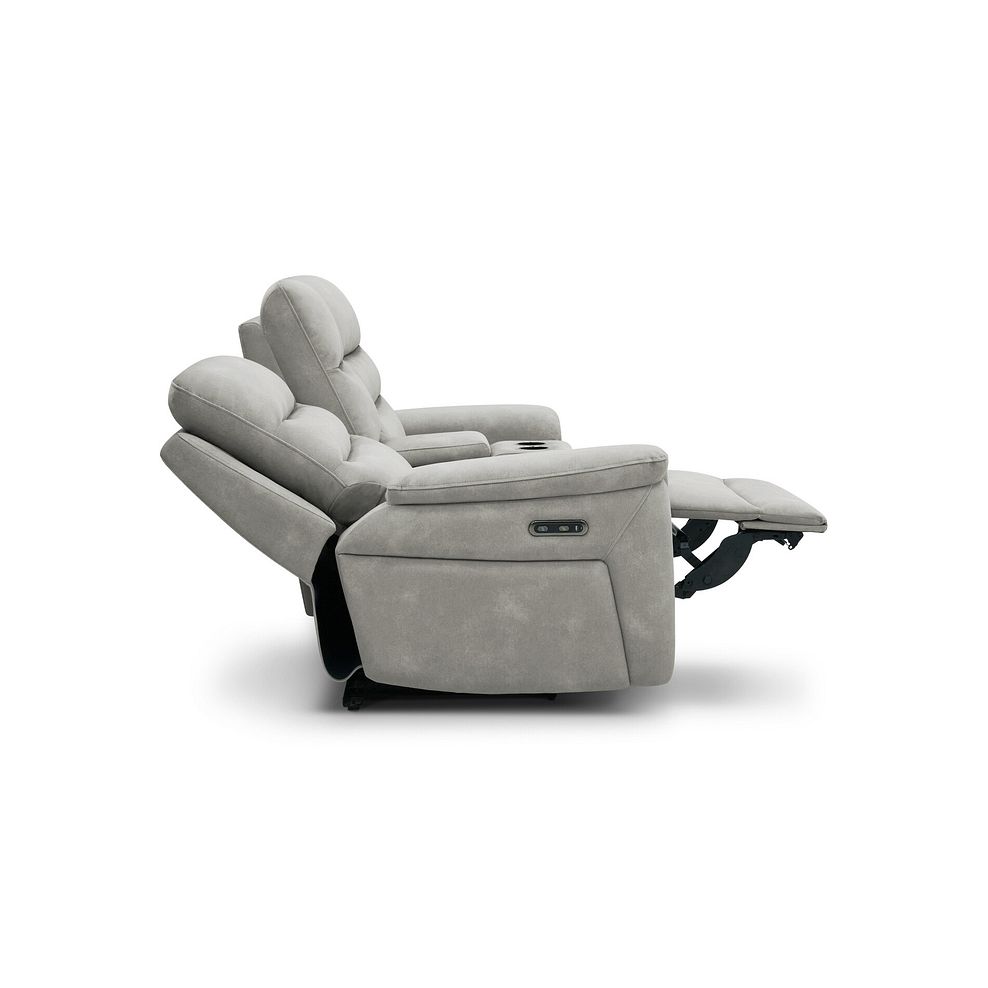 Jarrod 2 Seater Power Recliner with Console in Dexter Stone Fabric 8