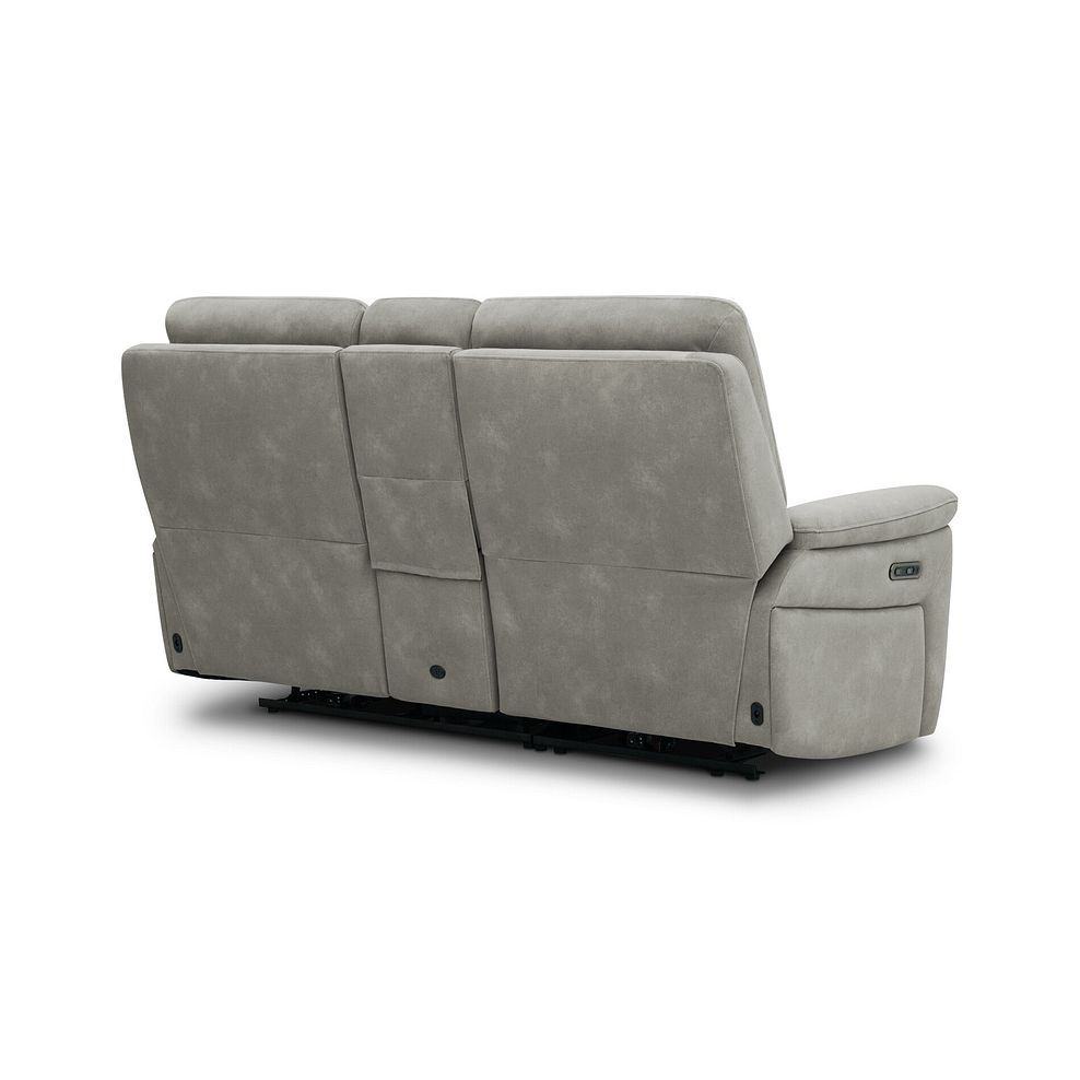 Jarrod 2 Seater Power Recliner with Console in Dexter Stone Fabric 10