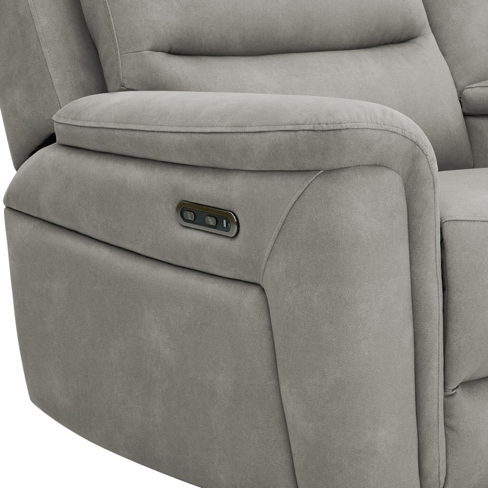 Jarrod 2 Seater Power Recliner with Console in Dexter Stone Fabric 13