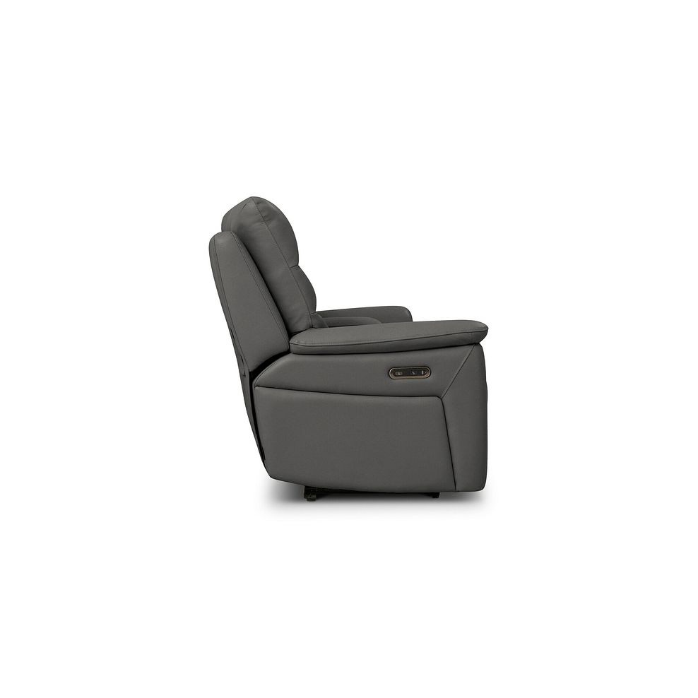 Jarrod 2 Seater Power Recliner with Console in Elephant Grey Leather 6