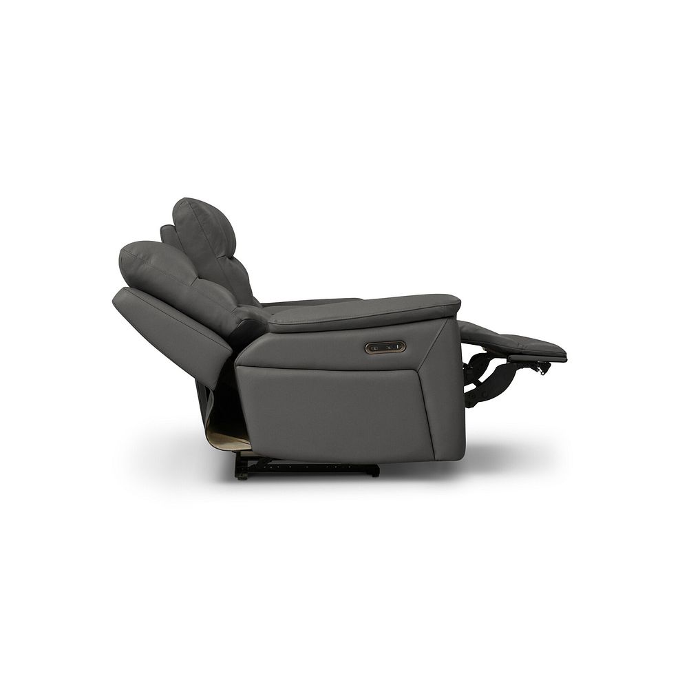 Jarrod 2 Seater Power Recliner with Console in Elephant Grey Leather 7