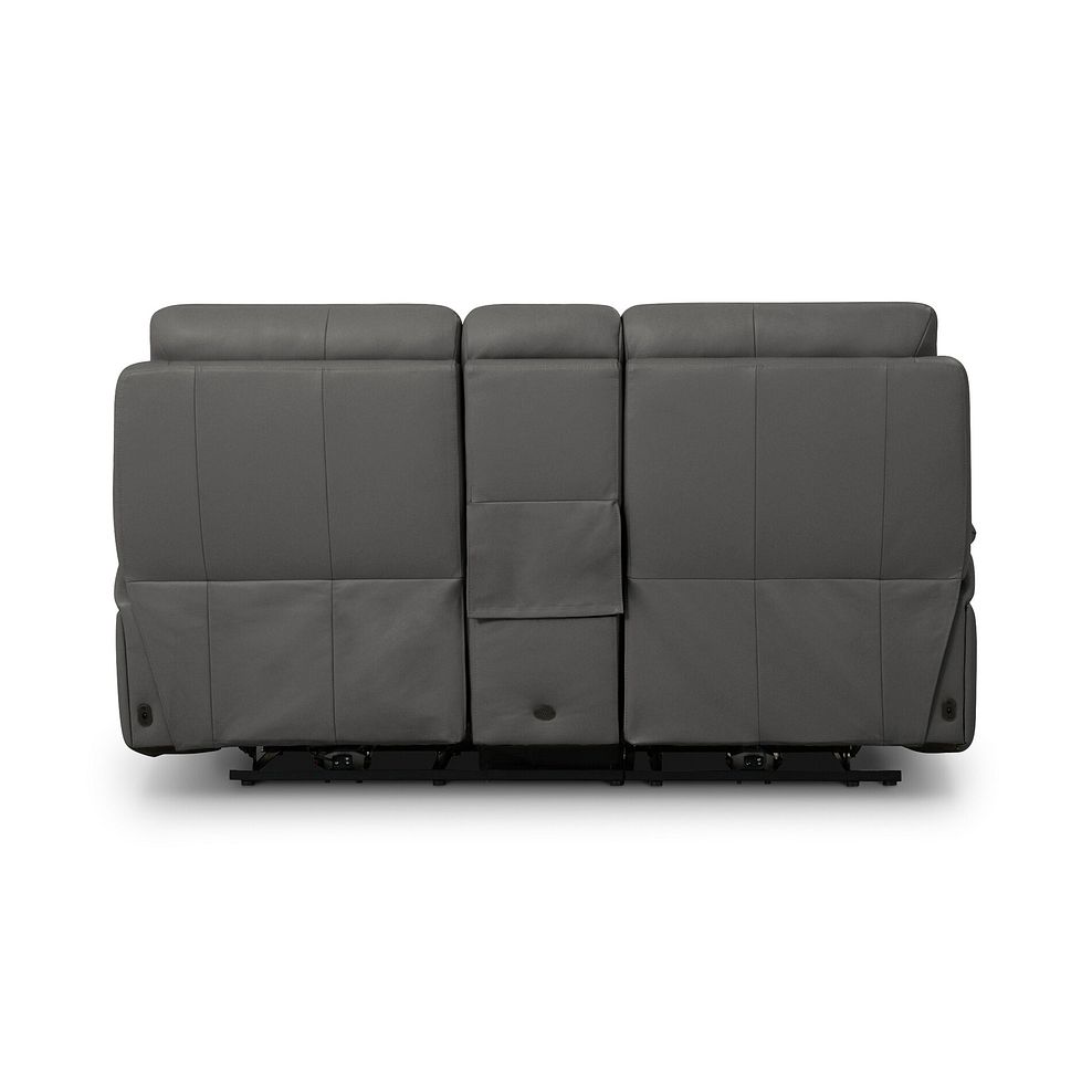 Jarrod 2 Seater Power Recliner with Console in Elephant Grey Leather 8