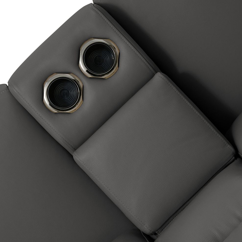 Jarrod 2 Seater Power Recliner with Console in Elephant Grey Leather 15