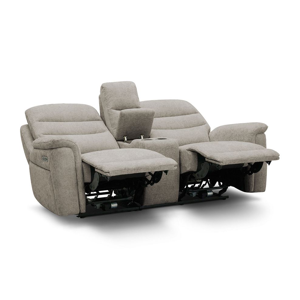 Jarrod 2 Seater Power Recliner with Console in Hopsack Linen 11