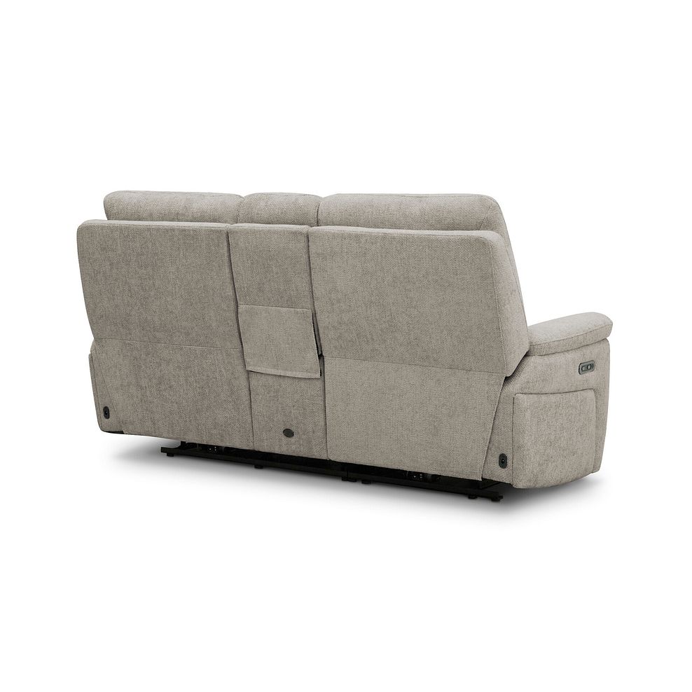 Jarrod 2 Seater Power Recliner with Console in Hopsack Linen 15