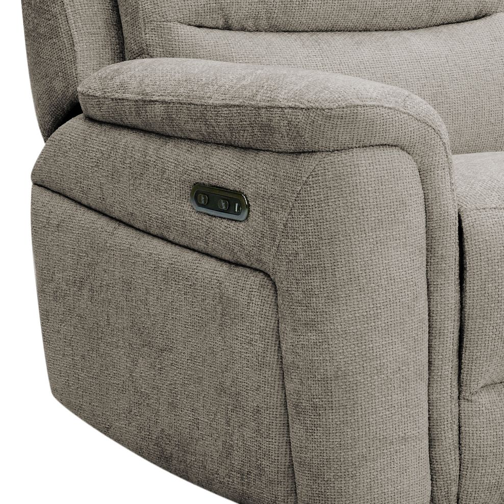 Jarrod 2 Seater Power Recliner with Console in Hopsack Linen 19