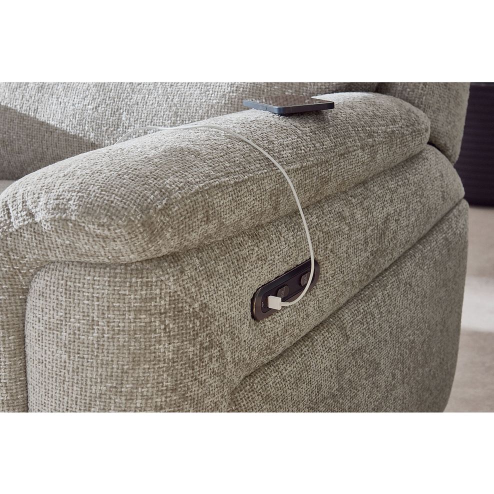 Jarrod 2 Seater Power Recliner with Console in Hopsack Linen 4
