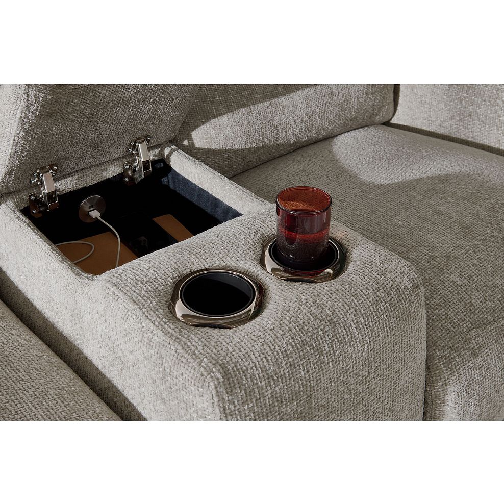 Jarrod 2 Seater Power Recliner with Console in Hopsack Linen 5