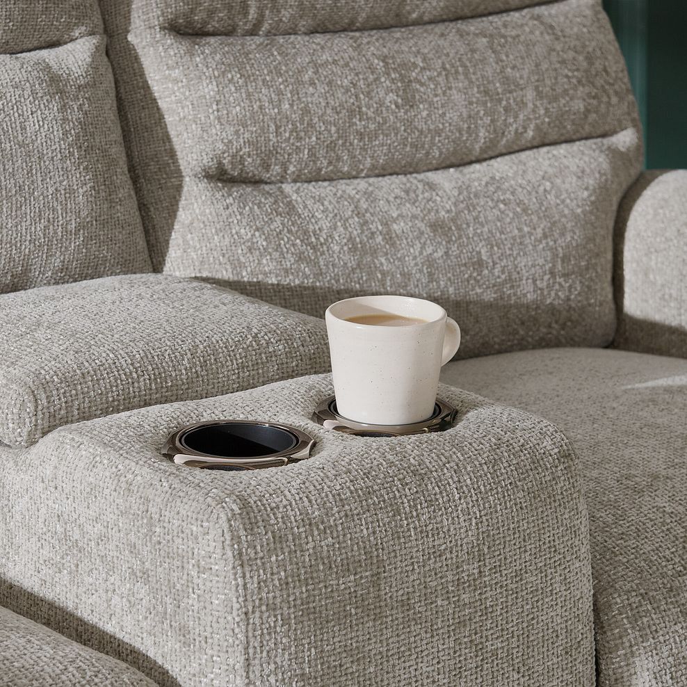 Jarrod 2 Seater Power Recliner with Console in Hopsack Linen 25