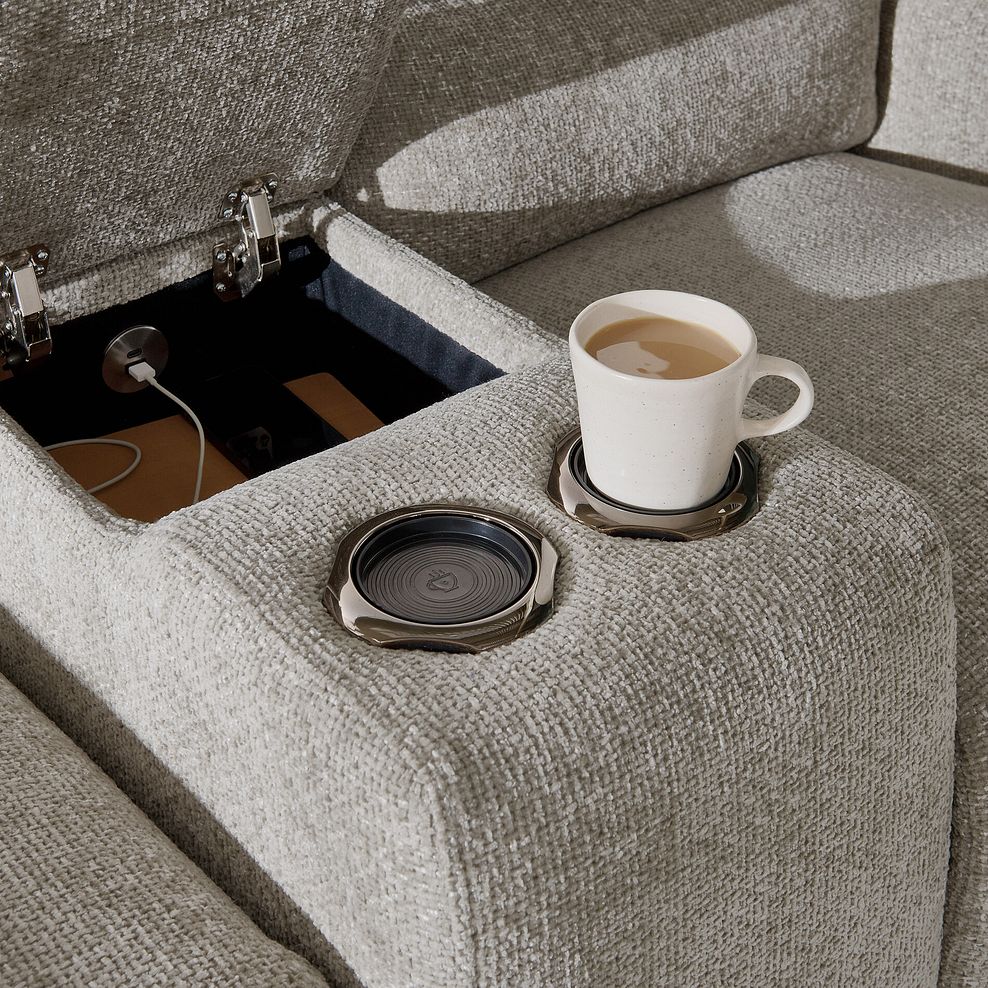 Jarrod 2 Seater Power Recliner with Console in Hopsack Linen 6