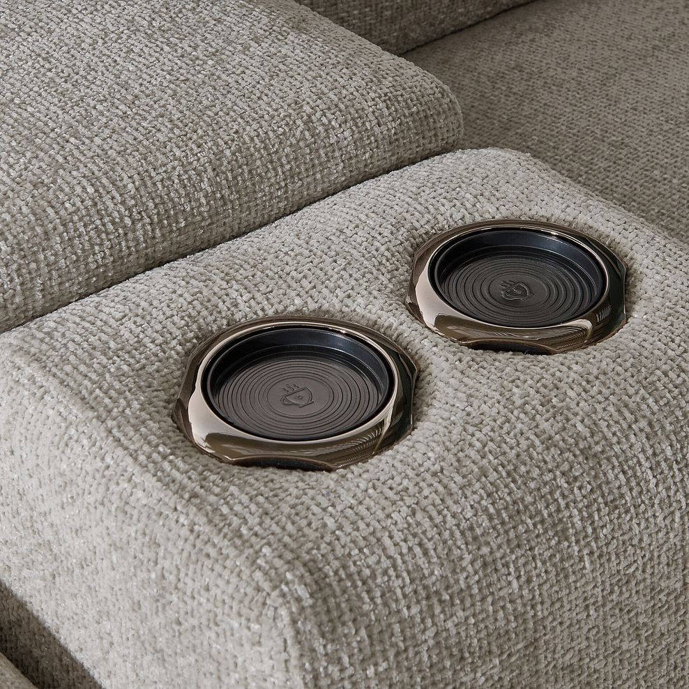 Jarrod 2 Seater Power Recliner with Console in Hopsack Linen 7