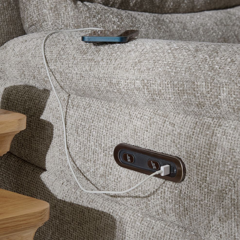 Jarrod 2 Seater Power Recliner with Console in Hopsack Linen 8