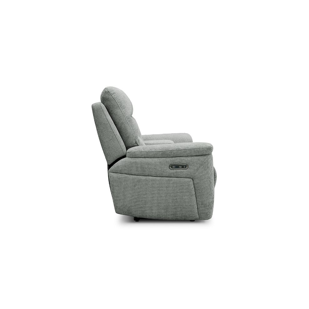 Jarrod 2 Seater Power Recliner with Console in Hopsack Platinum Fabric 7