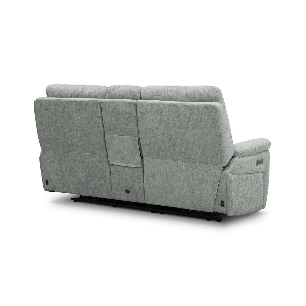 Jarrod 2 Seater Power Recliner with Console in Hopsack Platinum Fabric 9