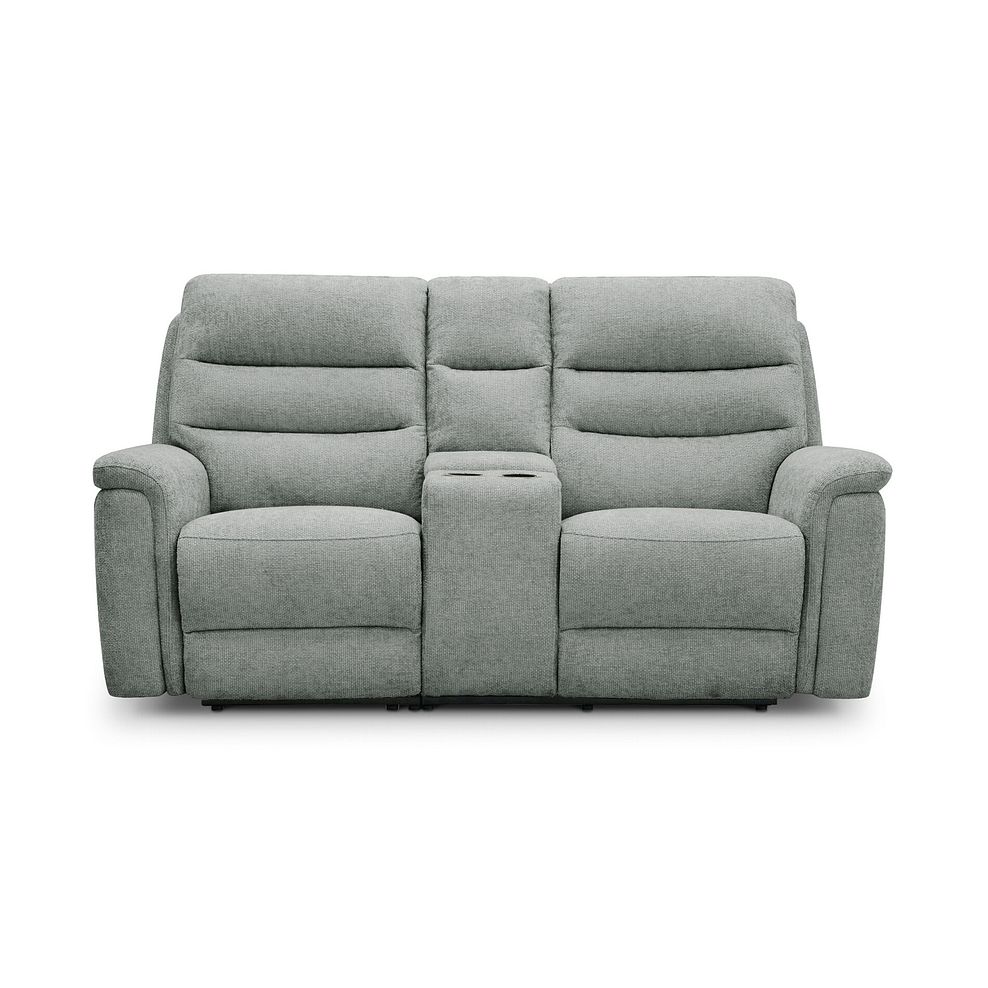 Jarrod 2 Seater Power Recliner with Console in Hopsack Platinum Fabric 6