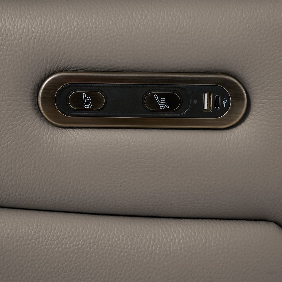 Jarrod 2 Seater Power Recliner with Console in Oyster Leather 12