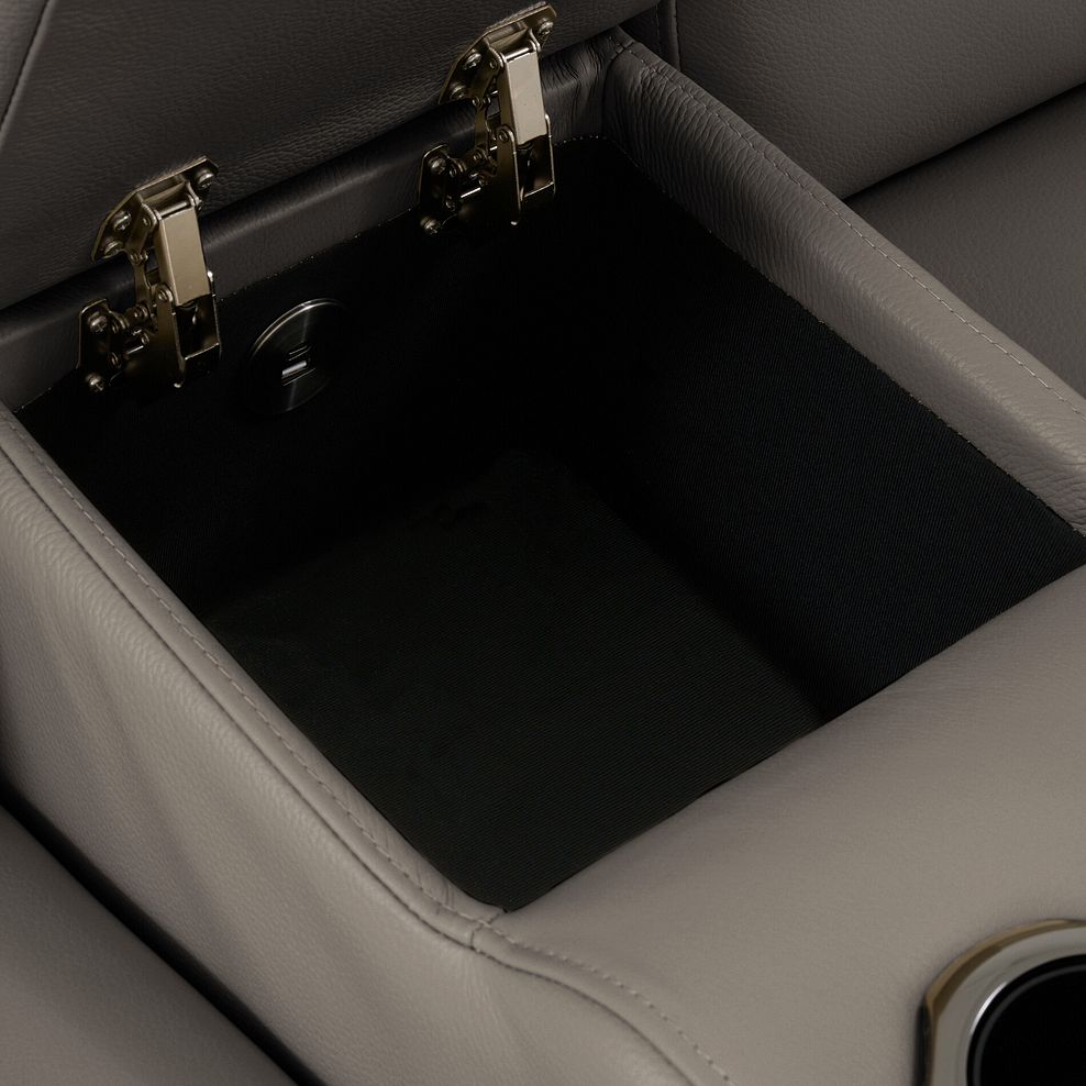 Jarrod 2 Seater Power Recliner with Console in Oyster Leather 14