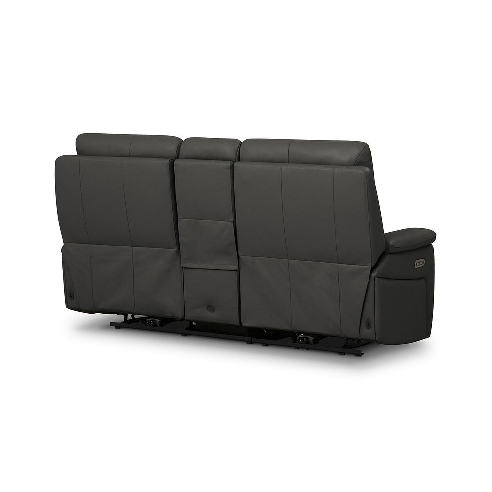 Jarrod 2 Seater Power Recliner with Console in Storm Leather 9