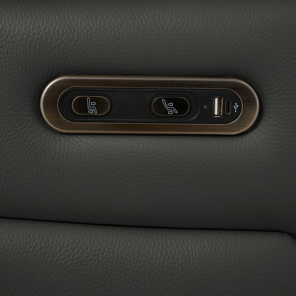 Jarrod 2 Seater Power Recliner with Console in Storm Leather 12