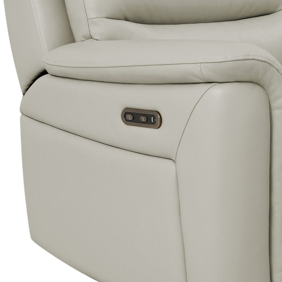 Jarrod 3 Seater Electric Recliner in Bone China Leather 7