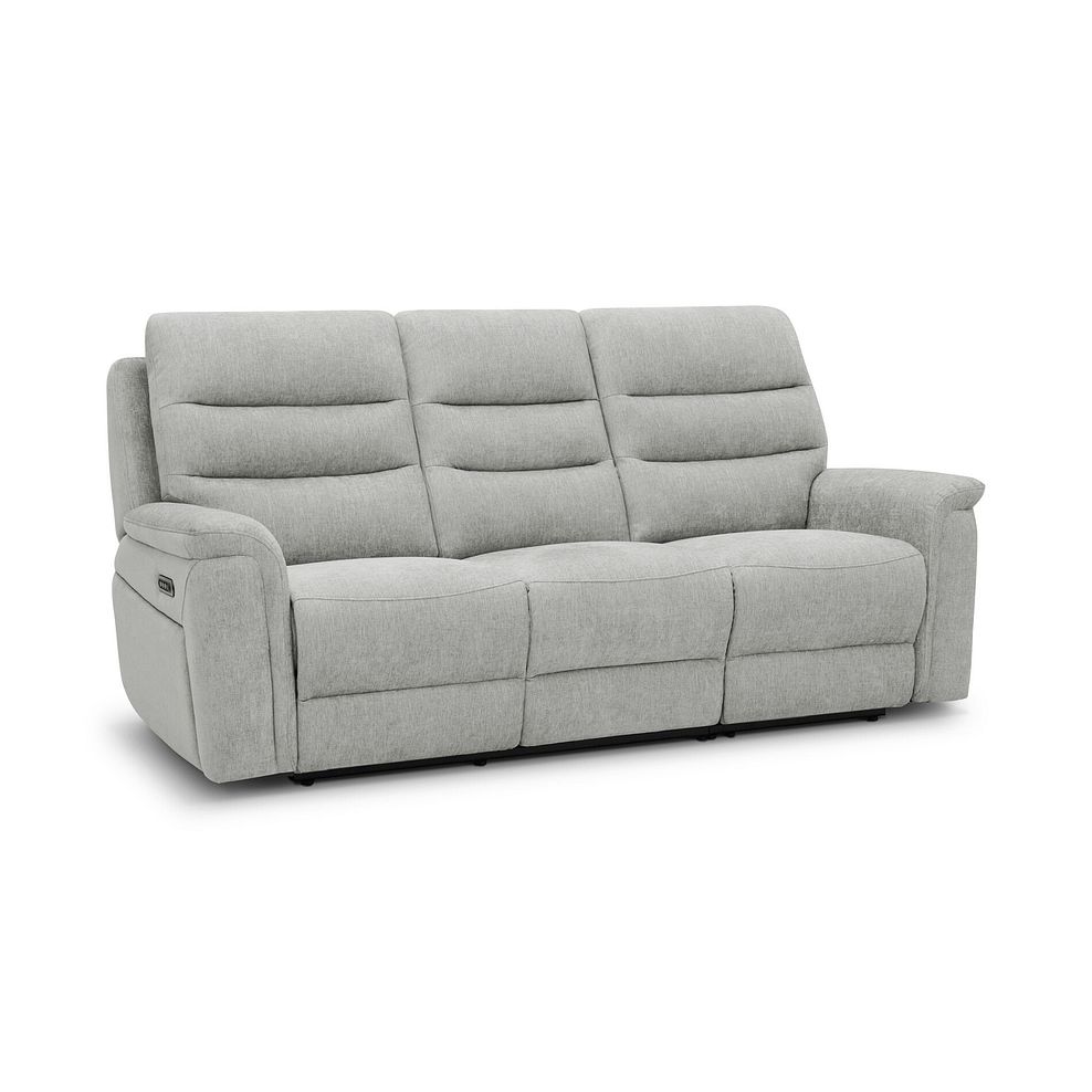 Jarrod 3 Seater Electric Recliner in Darwin Silver Fabric 1