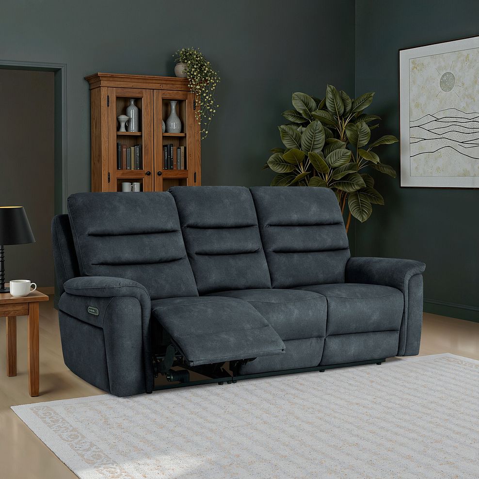 Jarrod 3 Seater Electric Recliner in Dexter Shadow Fabric 1