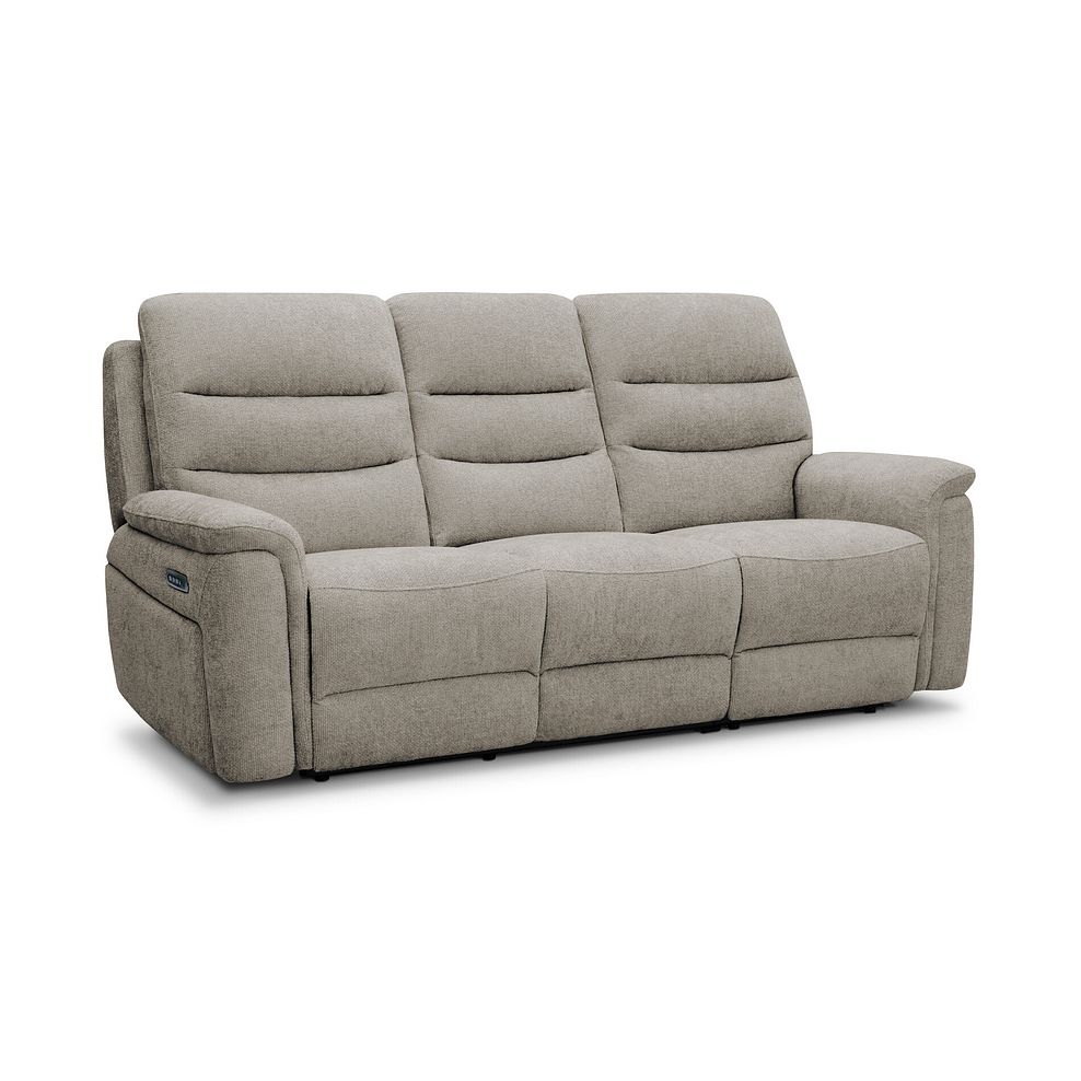 Jarrod 3 Seater Electric Recliner in Hopsack Linen Fabric 1