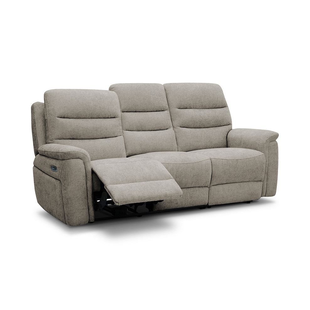 Jarrod 3 Seater Electric Recliner in Hopsack Linen Fabric 2