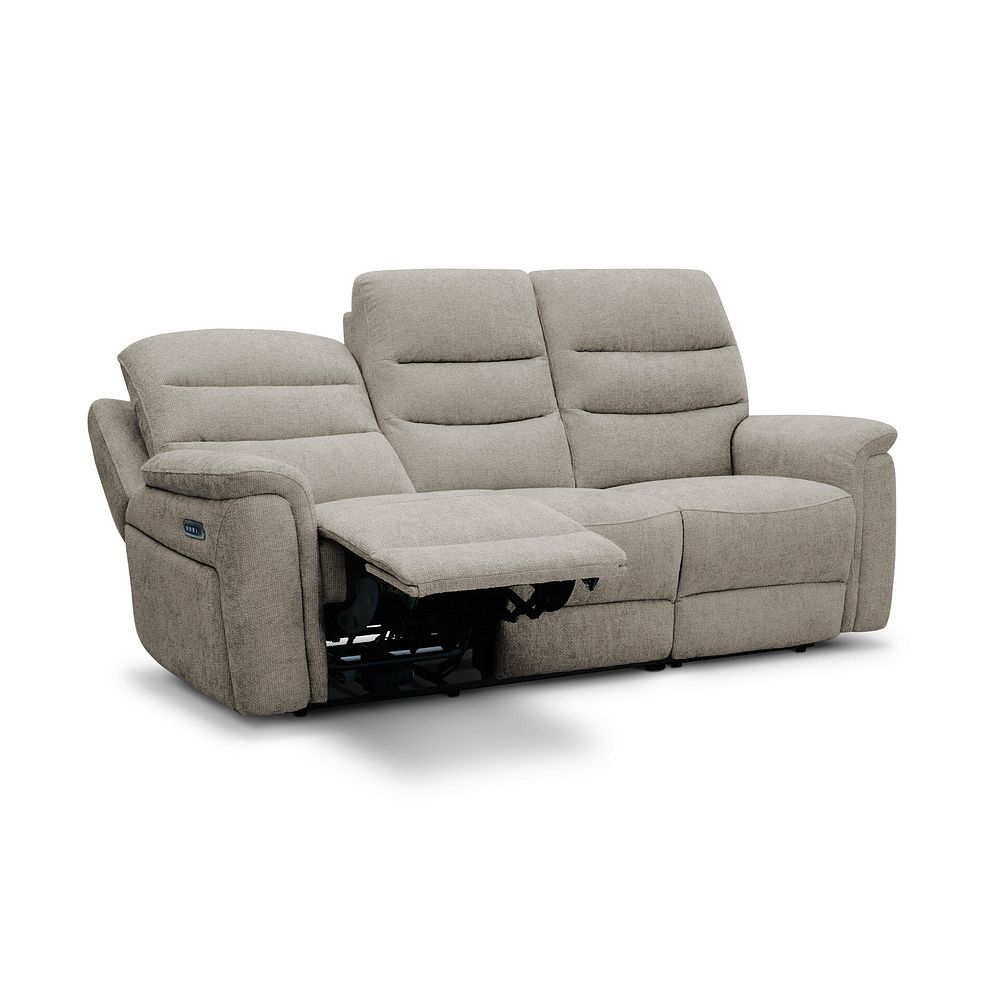 Jarrod 3 Seater Electric Recliner in Hopsack Linen Fabric 3