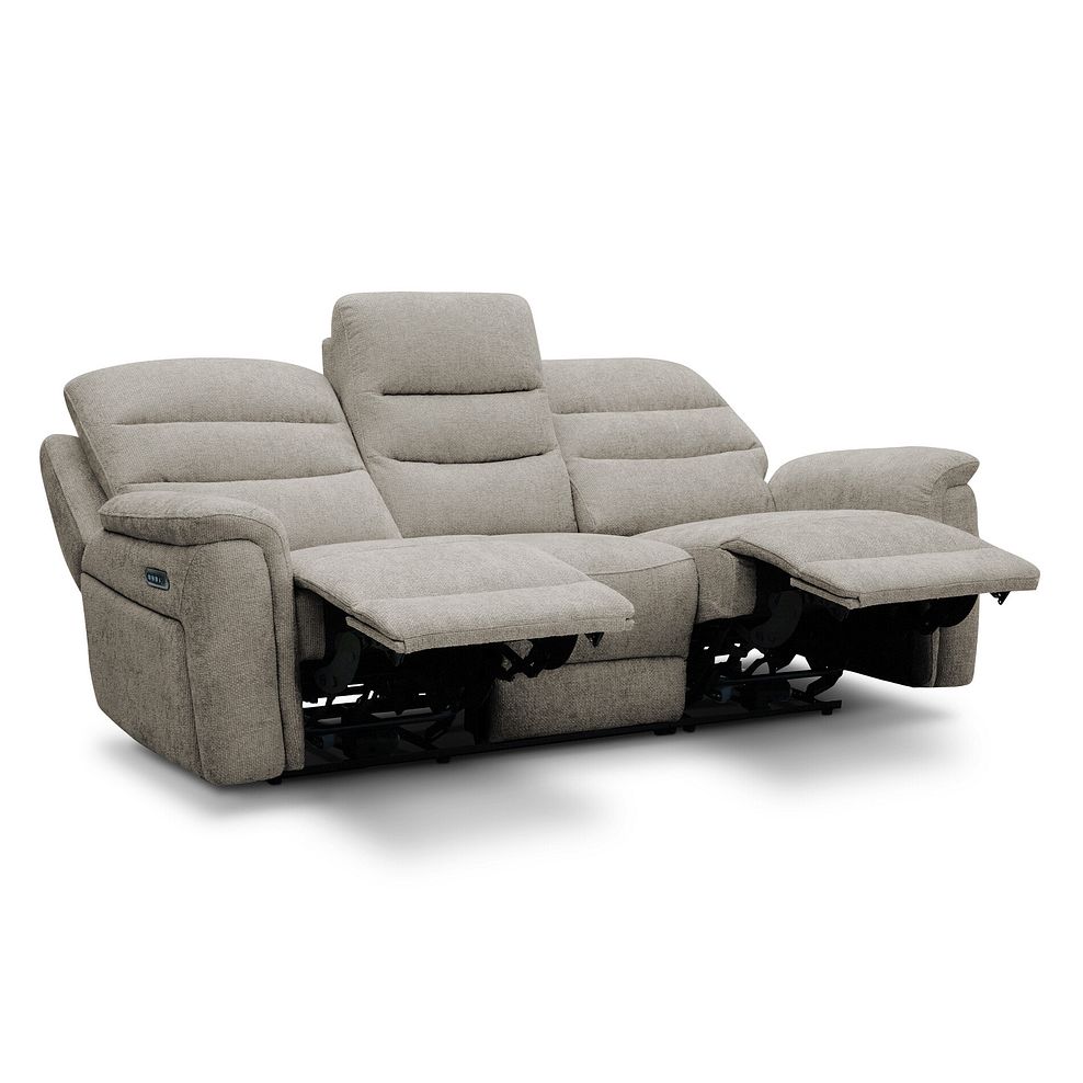 Jarrod 3 Seater Electric Recliner in Hopsack Linen Fabric 4