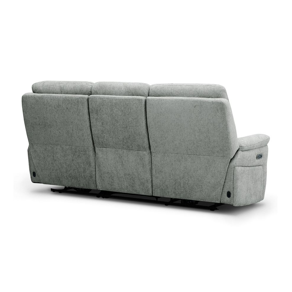 Jarrod 3 Seater Electric Recliner in Hopsack Platinum Fabric 8
