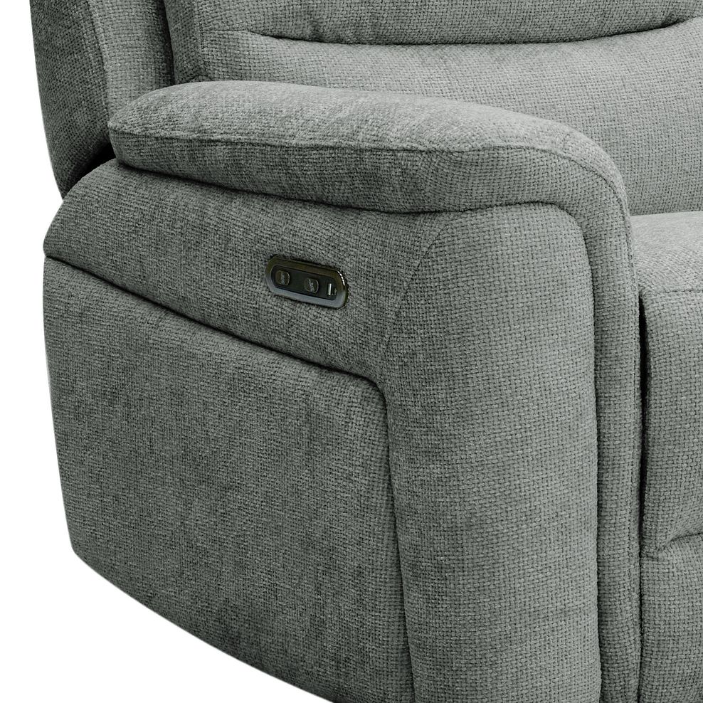 Jarrod 3 Seater Electric Recliner in Hopsack Platinum Fabric 13