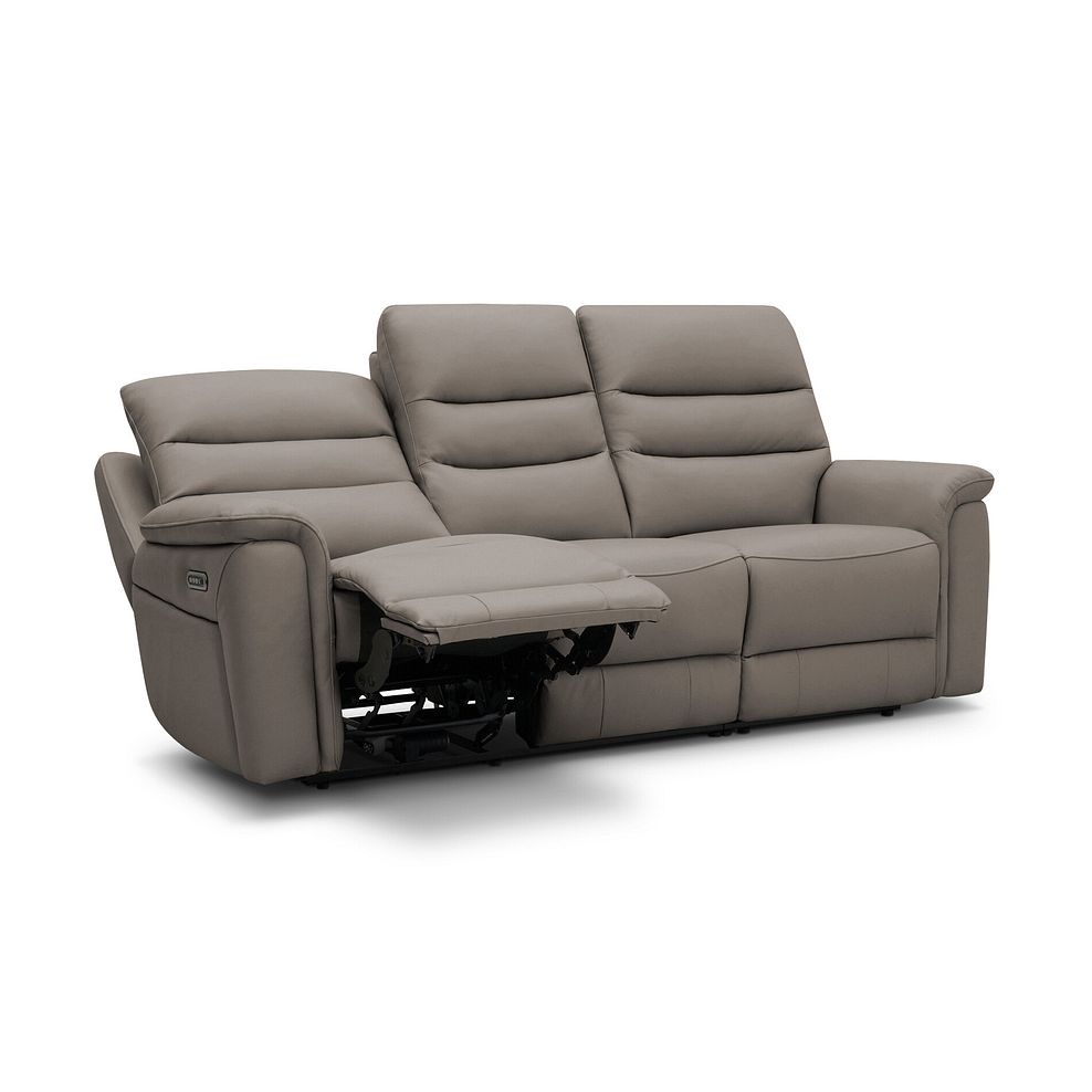Jarrod 3 Seater Electric Recliner in Oyster Leather 3