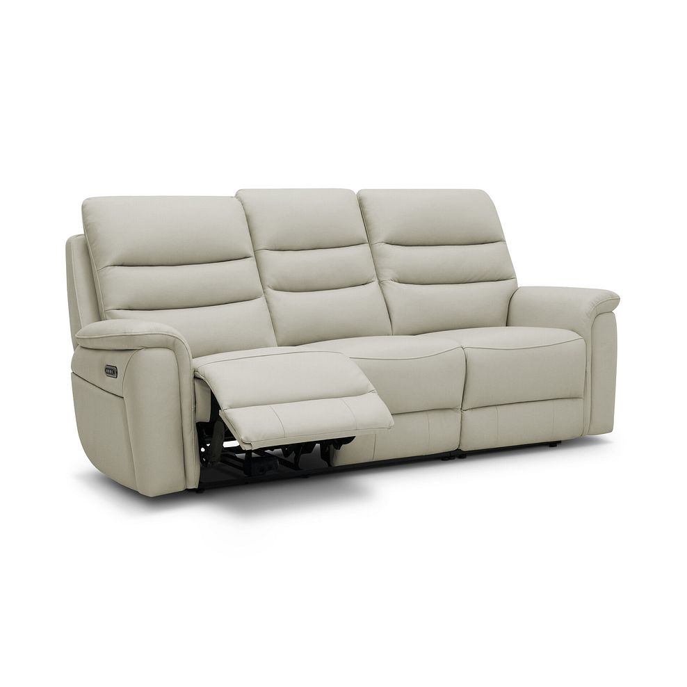 Jarrod 3 Seater Power Recliner with Adjustable Power Headrest and Lumbar Support in Bone China Leather 2