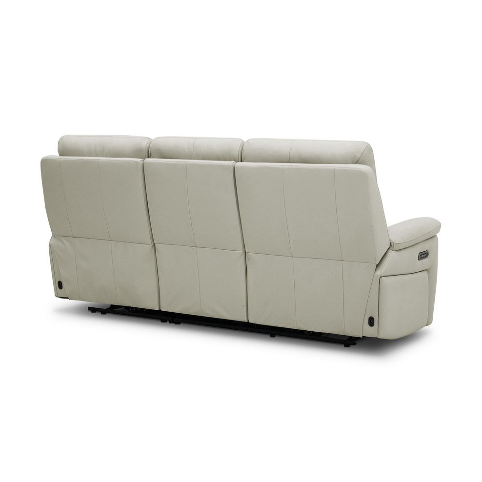 Jarrod 3 Seater Power Recliner with Adjustable Power Headrest and Lumbar Support in Bone China Leather 9