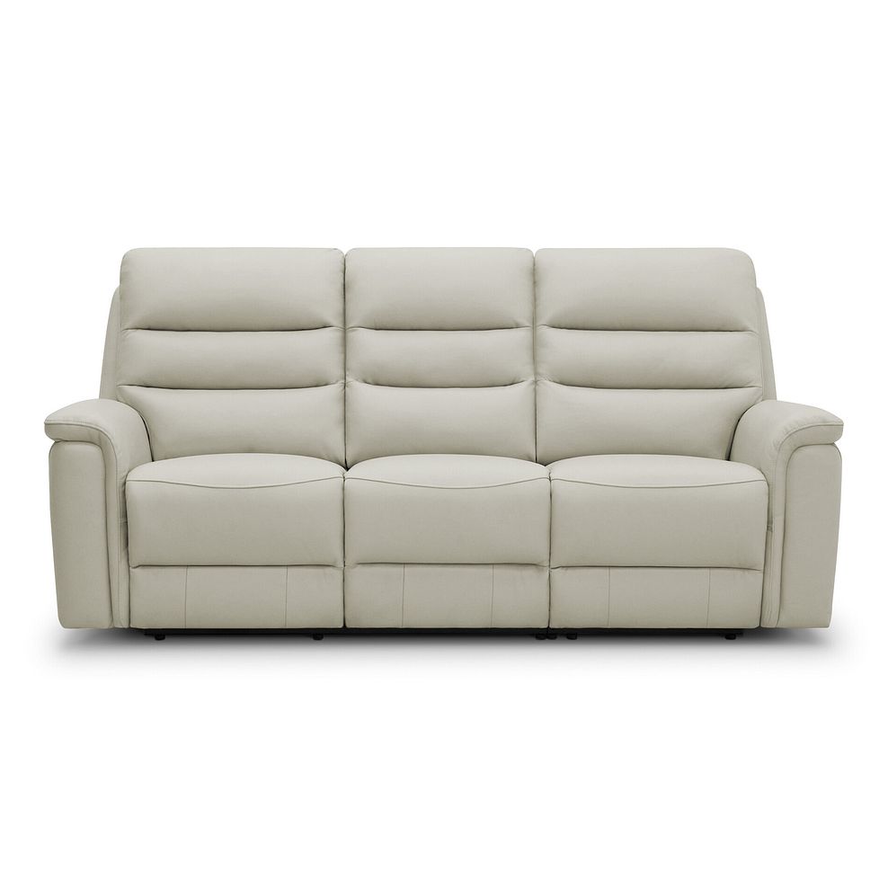 Jarrod 3 Seater Power Recliner with Adjustable Power Headrest and Lumbar Support in Bone China Leather 6