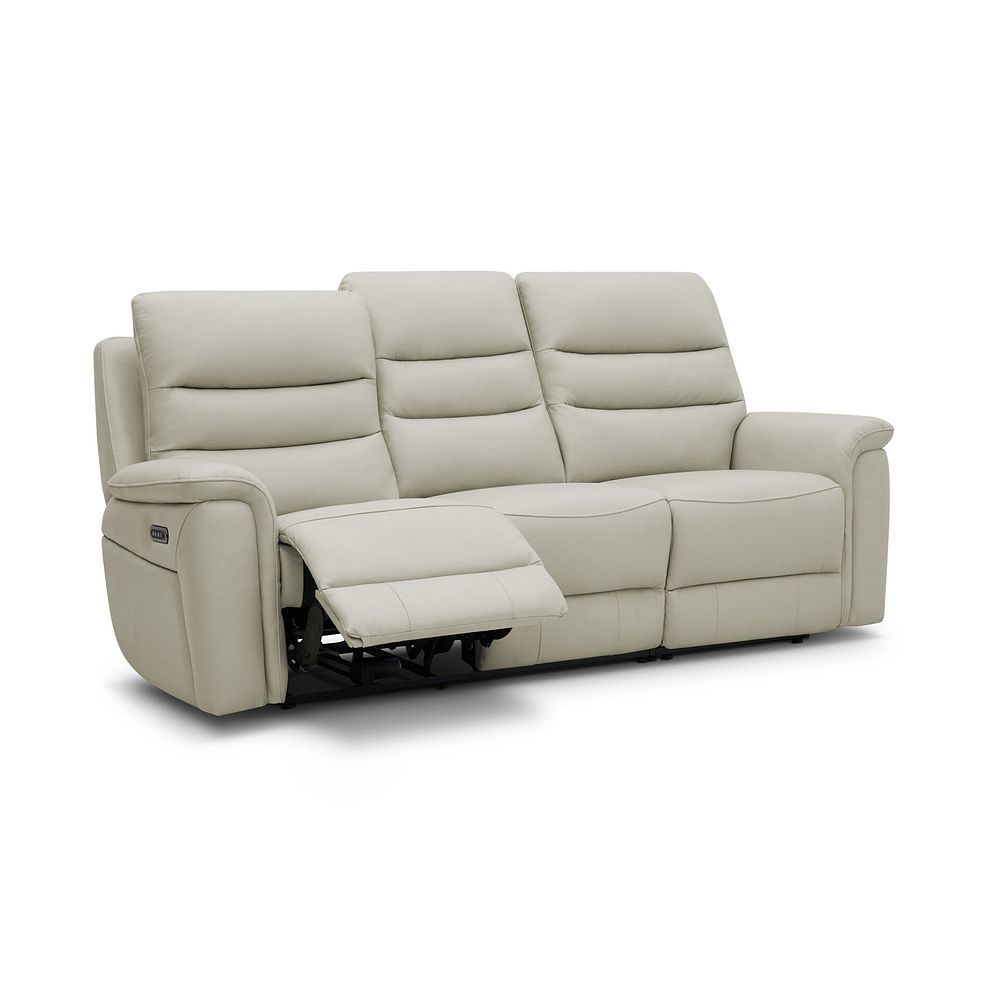 Jarrod 3 Seater Power Recliner with Adjustable Power Headrest and Lumbar Support in Bone China Leather 3