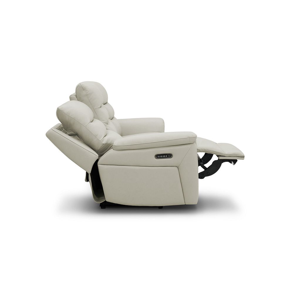 Jarrod 3 Seater Power Recliner with Adjustable Power Headrest and Lumbar Support in Bone China Leather 8