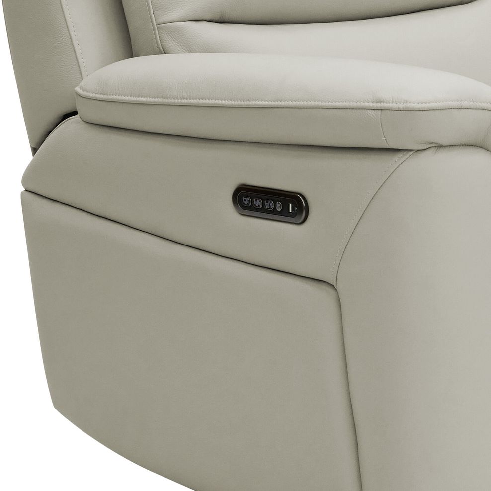 Jarrod 3 Seater Power Recliner with Adjustable Power Headrest and Lumbar Support in Bone China Leather 11