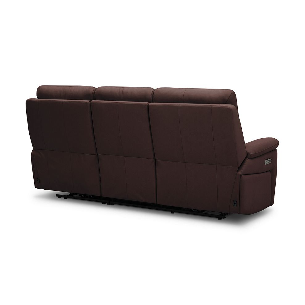 Jarrod 3 Seater Power Recliner with Adjustable Power Headrest and Lumbar Support in Chestnut Leather 14