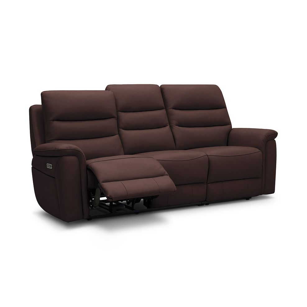 Jarrod 3 Seater Power Recliner with Adjustable Power Headrest and Lumbar Support in Chestnut Leather 8