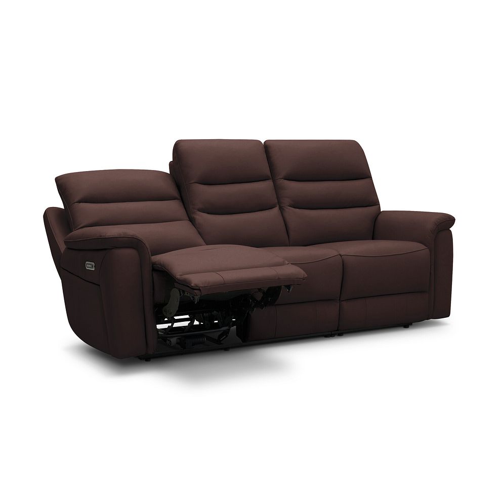 Jarrod 3 Seater Power Recliner with Adjustable Power Headrest and Lumbar Support in Chestnut Leather 9