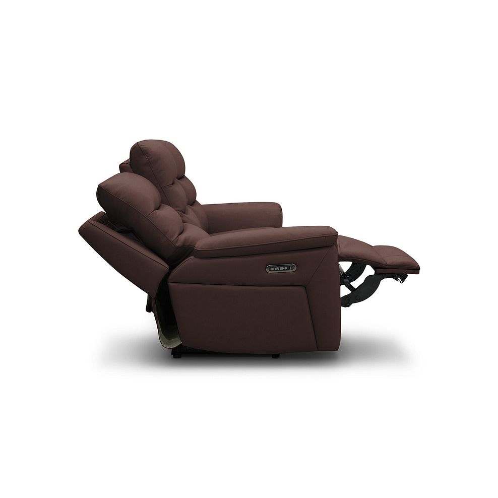 Jarrod 3 Seater Power Recliner with Adjustable Power Headrest and Lumbar Support in Chestnut Leather 13