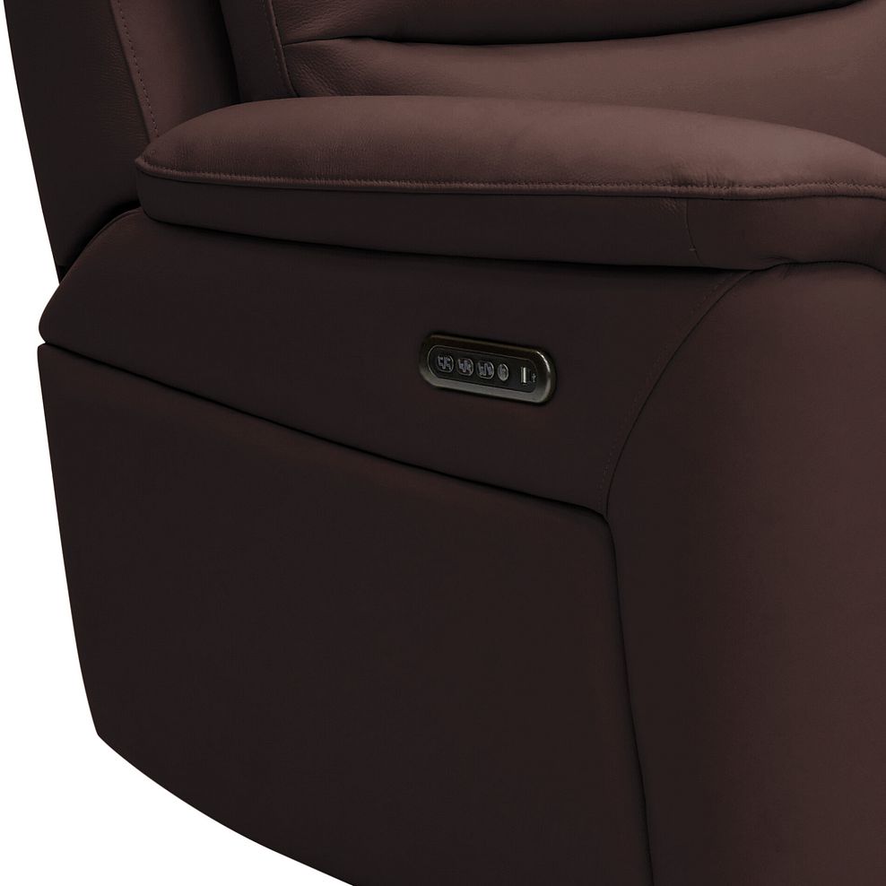 Jarrod 3 Seater Power Recliner with Adjustable Power Headrest and Lumbar Support in Chestnut Leather 16
