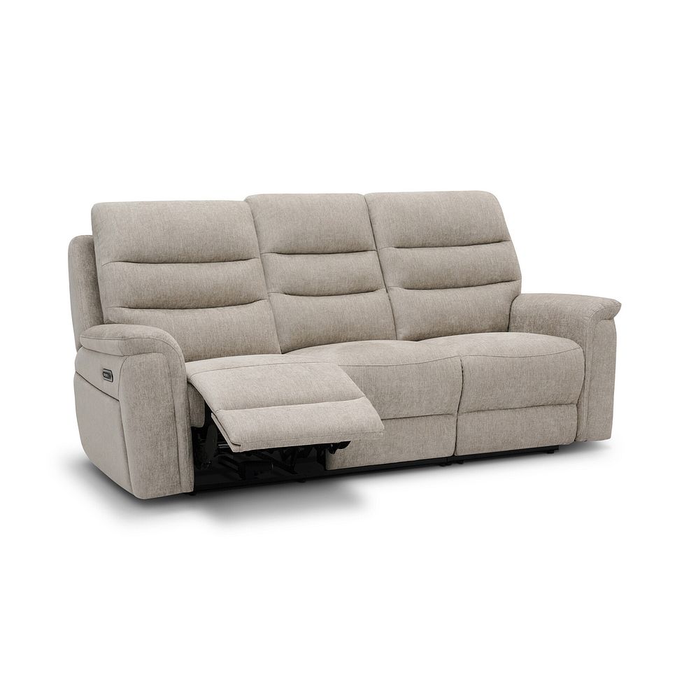 Jarrod 3 Seater Power Recliner with Adjustable Power Headrest and Lumbar Support in Darwin Mink Fabric 3