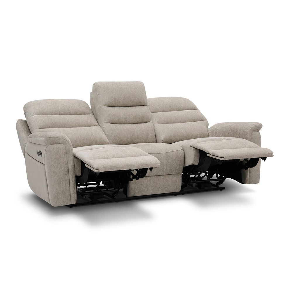 Jarrod 3 Seater Power Recliner with Adjustable Power Headrest and Lumbar Support in Darwin Mink Fabric 6
