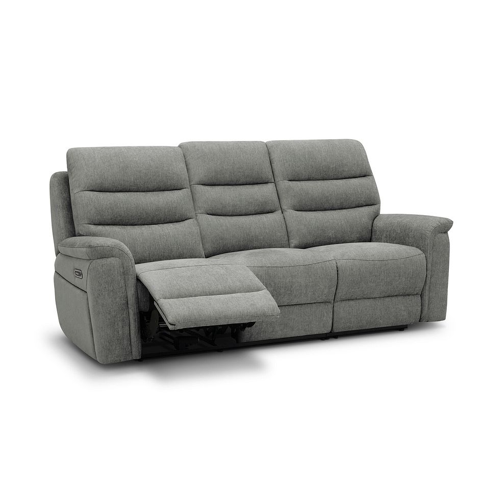 Jarrod 3 Seater Power Recliner with Adjustable Power Headrest and Lumbar Support in Darwin Mushroom Fabric 2