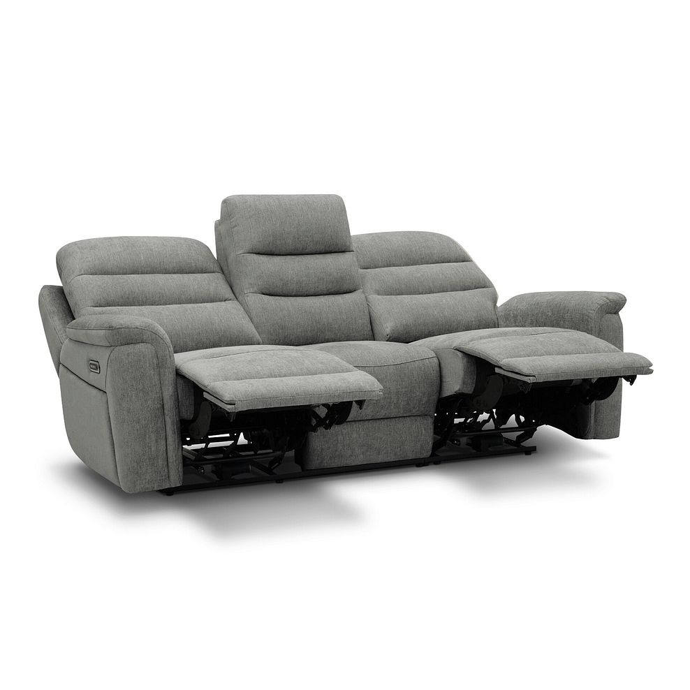 Jarrod 3 Seater Power Recliner with Adjustable Power Headrest and Lumbar Support in Darwin Mushroom Fabric 5