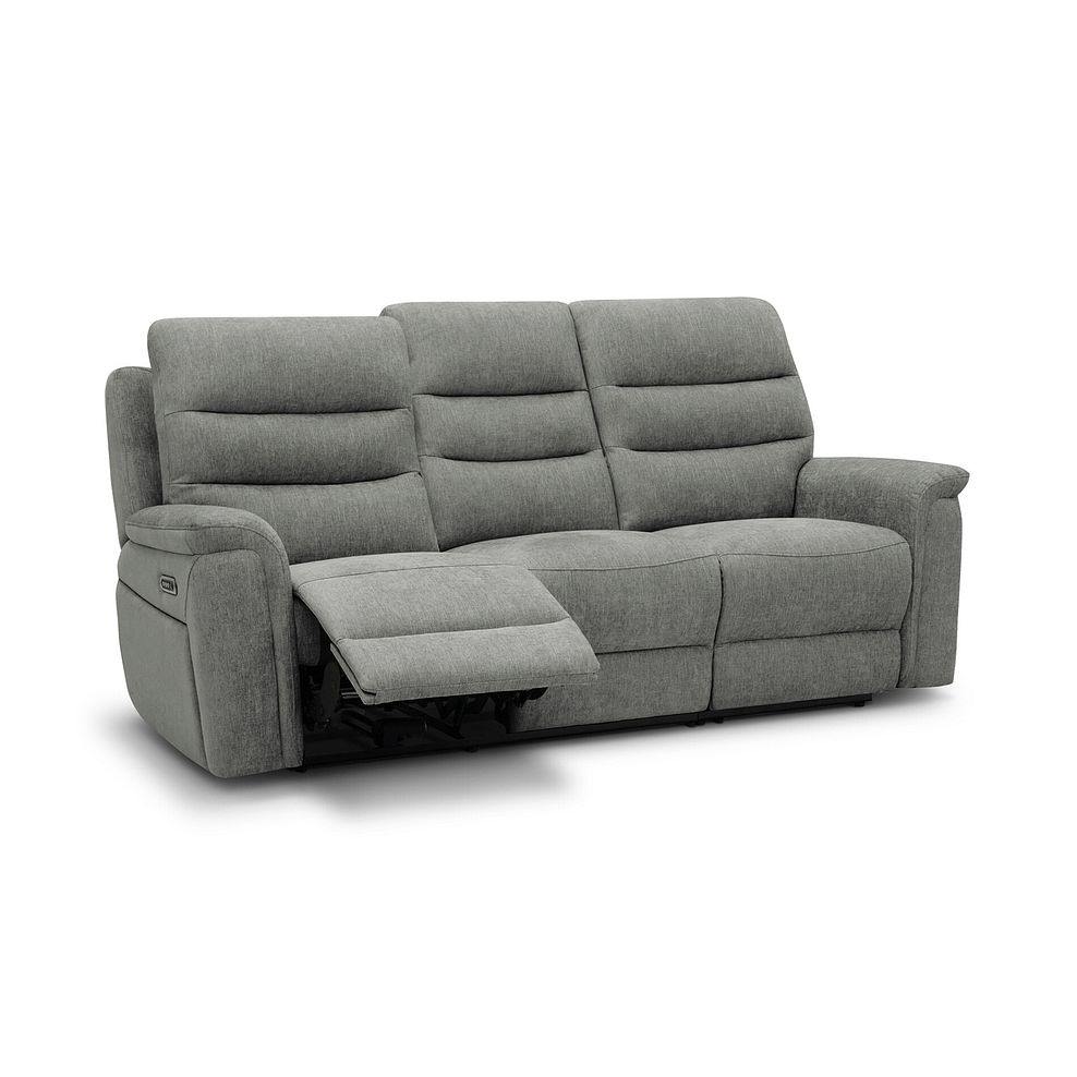 Jarrod 3 Seater Power Recliner with Adjustable Power Headrest and Lumbar Support in Darwin Mushroom Fabric 3