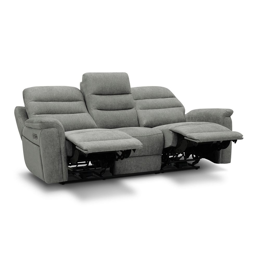 Jarrod 3 Seater Power Recliner with Adjustable Power Headrest and Lumbar Support in Darwin Mushroom Fabric 6